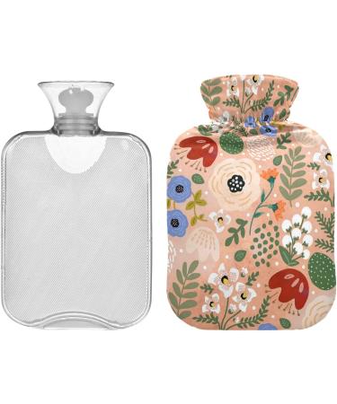 NAANLE 2L Hot Water Bottle with Cover - Spring Flower Poppy Design for Back Pain Relief Hand/Foot Warmer and Cold Therapy - Buy Online on GoSupps.com