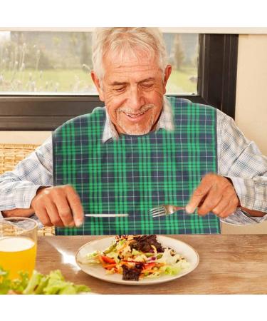 Fovolat Bib For Adults | Washable Eating Bib Waterproof Clothing Protector Washable Reusable Large Bibs Adult Bibs With Food Green - Buy Online on GoSupps.com