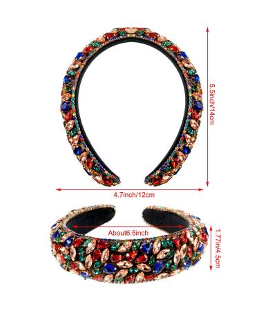 Crystal Rhinestone Velvet Padded Headband - Elegant Hair Accessory for Women, Ideal for Weddings and Parties - Buy Online on GoSupps.com