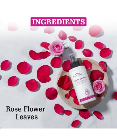 Organic Rose Water | Gulab Jal for Soothing Skin Inflammations Hydration & Cleansing | 5.07 Fl Oz | Natural & Organic Ingredients - Buy Online on GoSupps.com