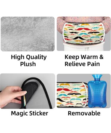 Beard Pattern Hot Water Bottle | Soft Waist Cover Warm Water Bag for Hand Shoulder Legs Back & Neck Relief - International Shipping Available - Buy Online on GoSupps.com