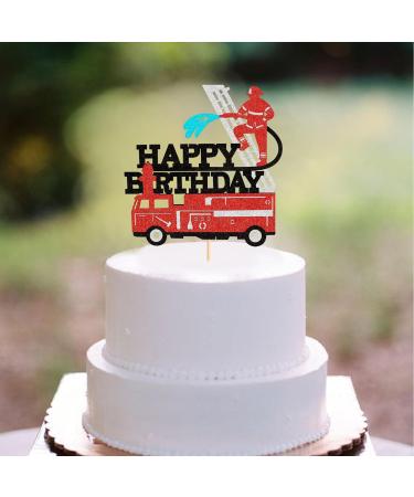 Ercadio 1 Pack Fireman Cake Toppers Fire Department Cake Picks for Fire Theme Baby Shower Birthday Party Cake Decoration Supplies Pattern-3 - Buy Online on GoSupps.com