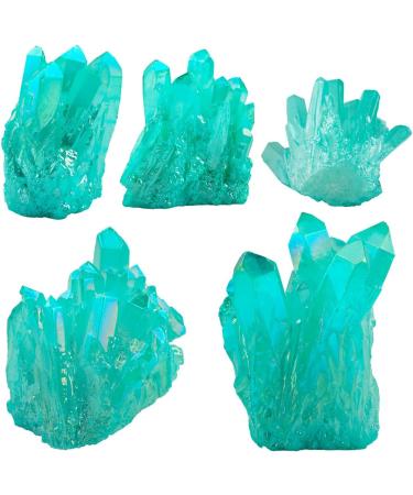 Shop Nupuyai Titanium Coated Light Blue Bergkristall Druse Crystal Cluster - Irregular Quartz Geode Gemstone for Reiki & Feng Shui Decoration - Buy Online on GoSupps.com