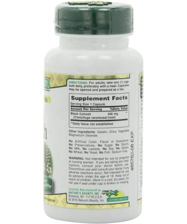 Nature's Bounty Black Cohosh 540mg - 100 Capsules (Pack of 2) | Natural Whole Herb - Buy Online on GoSupps.com