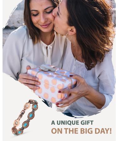 EnerCoppeX Copper Magnetic Bracelet for Women - Turquoise Jewelry with 3500 Gauss Magnet (COB-0174) - Buy Online on GoSupps.com