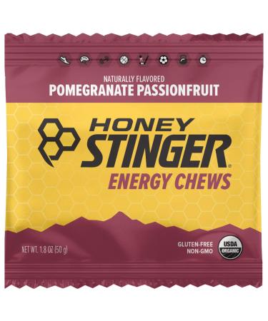 HONEY STINGER Organic Energy Chew Pomegranate Passion Fruit Bar 1.8 OZ