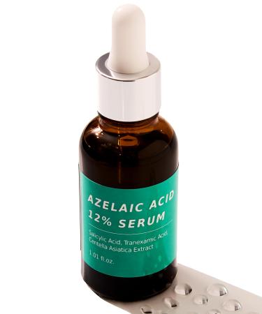 Azelaic Topical Acid 12% Serum for Face Dark Spot Remover with Tranexamic Acid Salicylic Acid Niacinamide & Centella Asiatica Acne Hyperpigmentation & Rosacea Treatment 1 Oz Korean Skincare 1 Fl Oz (Pack of 1)