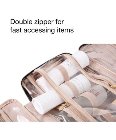 BAGSMART Large Pink Hanging Toiletry Bag for Women - Travel Wash Bag with Clear Design for Full Sized Container - Cosmetic Organizer - Buy Online on GoSupps.com
