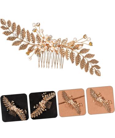 Angoily Pearl Comb Bride Headdress Crystal Hair Comb Hair Accessories Bride Hairpin Pearl Hairpin Bride Hair Comb Tiara Women's Grab The Drill Zinc Alloy European and American - Buy Online on GoSupps.com