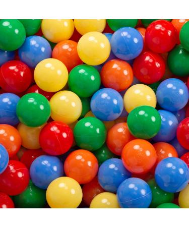 Kiddymoon 7cm Baby Game Balls - Colorful Plastic Balls for Ball Pit - 300 Count - Yellow Green Blue Red Orange - Perfect for Kids Fun & Play - Buy Online on GoSupps.com