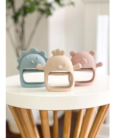 Non-Toxic Beige Animal Shaped Silicone Teething Mitten Toy - Buy Online on GoSupps.com