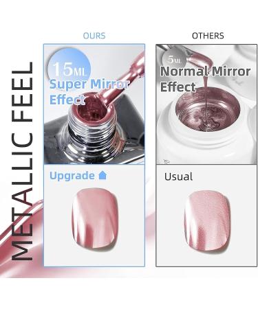 U-Shinein Metallic Painting Gel - Rose Golden 15ml 0.5oz | Nail Art Liner Kit with Strong Reflection | UV Nail Gel for Stunning Metallic Designs - Buy Online on GoSupps.com