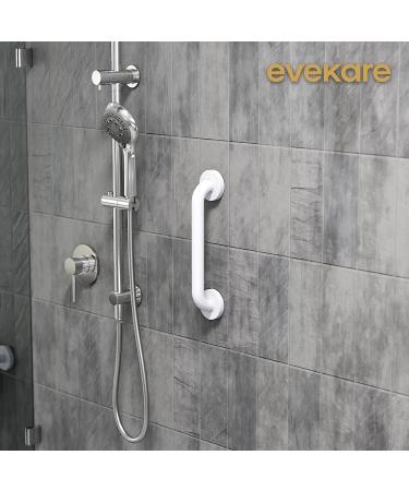 Evekare Premium Extra Strength 12 Grab Bar for Bathtubs & Showers | Stainless Steel White | ADA Compliant Handle for Elderly & Disabled - Buy Online on GoSupps.com
