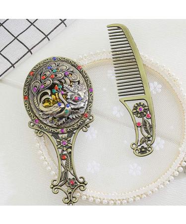 Buy Minkissy Retro Metal Mirror Comb Set - Vintage Antique Kamm for Women - Perfect Christmas & Birthday Gift - Buy Online on GoSupps.com