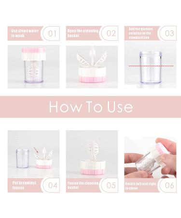 TreaHome 2 Pack Contact Lens Case - Leak-Proof Travel Kit with Cleaner, Holder, Tweezers & Remover Tool - Rose Gold - Buy Online on GoSupps.com
