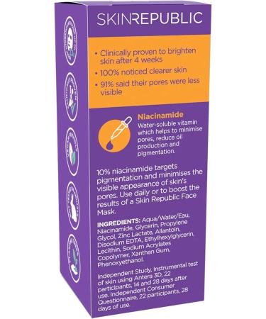 Skin Republic Niacinamide 10% + Zinc 1% Brightening Serum Minimises Excess Oil Pigmentation & Uneven Skin Tone (30ml) - Buy Online on GoSupps.com
