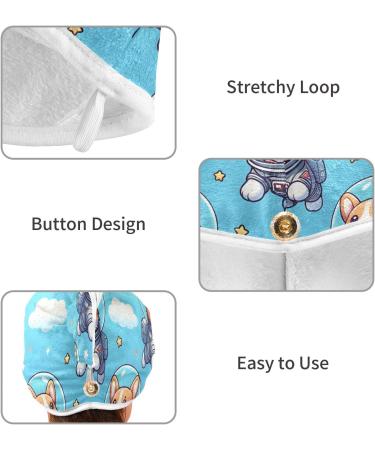 Dog Astronauts Hair Towel 2 Pack | Super Absorbent Quick Dry Hair Turbans for Women & Girls - Buy Online on GoSupps.com