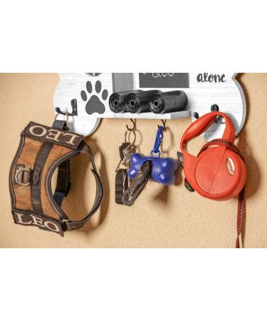 Emotiset Wooden Dog & Pet Accessories Coat Rack - Customizable with Chalkboard in Vintage White | International Shipping Available - Buy Online on GoSupps.com