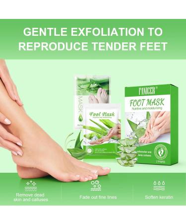 2 Pairs Foot Peeling Mask Exfoliating Foot Mask Exfoliating Peeling Foot Mask for Foot Care Very Dry and Damaged Feet Mask Foot and Callus Peeling Foot Care (Aloe Vera) - Buy Online on GoSupps.com