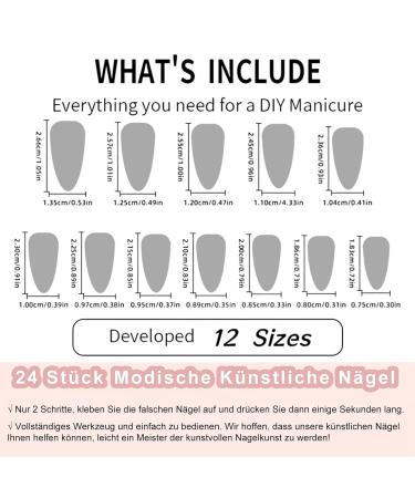 Shop Mrcuvaryas Almond Press on Nails - White Glossy French Short Fake Nails | 24 Sheer Artificial Fingernails for Women - Buy Online on GoSupps.com
