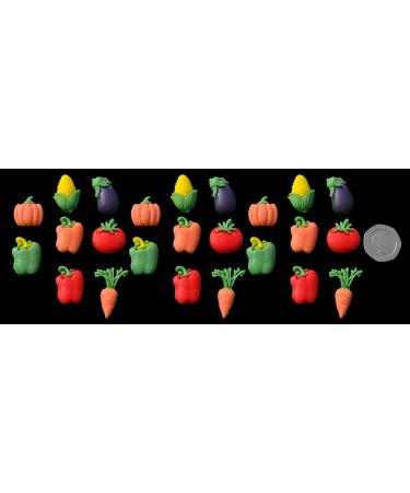 24 x Edible 3D Mixed Vegetables icing toppers cake cupcakes decorations