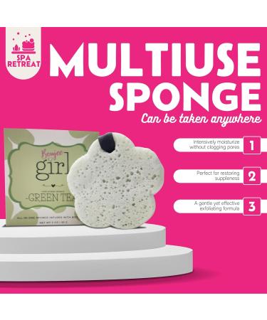 Boujee Girl Soap Infused Shower Sponge Lavender Rose Green Tea (Green Tea) - Buy Online on GoSupps.com