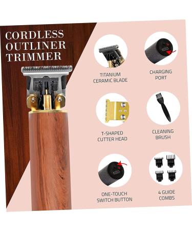 Beaupretty 1 Set T-Type Electric Pusher Detail Trimmer Electric Mustache Trimmer Mens for Barber Manscape Trimmer for Men Trimmer Men Beard Wooden Lettering - Buy Online on GoSupps.com