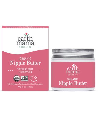 Organic Nipple Butter Breastfeeding Cream by Earth Mama | Lanolin-free, Safe for Nursing & Dry Skin, Non-GMO Project Verified, 2-Fluid Ounce (Packaging May Vary) 2 Fl Oz (Pack of 1)