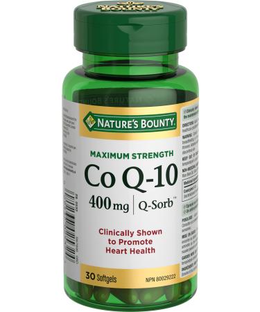 Nature's Bounty Co Q10 400mg Pills Supplement Promotes Heart Health 30 Softgels