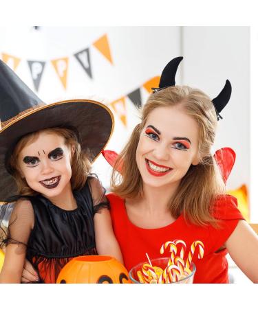 Lurrose 8 Pieces Halloween Cosplay Devil Horn Hair Clips - Funny Black Headwear for Parties - Buy Online on GoSupps.com