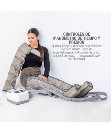 Edicare Lymphatic Drainage Device - 6 Air Chambers for Legs Feet Arms & Abdomen - Professional Massage Kit - Adjustable & Easy to Use - Complete White Kit - Buy Online on GoSupps.com