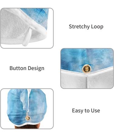 Watercolor Hair Towel 2 Pack - Super Absorbent Quick Dry Hair Turbans for Women & Girls - Buy Online on GoSupps.com