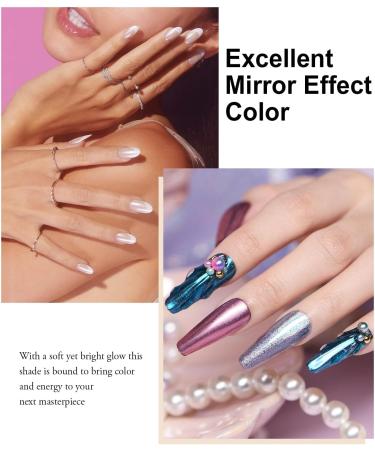 LEDSUUEI 6 Chrome Nail Powders Chrome Glitter Powder Super Mirro Effect Neon Glassy Pearl Effect Pigments for Nail Art and Nail Design Starter Easy to Use - Buy Online on GoSupps.com