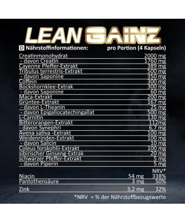 Lean Gainz - All-in-One Muscle Builder & Strength Enhancer - 100 Capsules for Performance & Diet Support - Worldwide Shipping - Buy Online on GoSupps.com