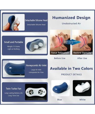 Smart Electric Anti Snoring Stopper | Adjustable Silicone Snore Aid | Blue, 55 x 40mm - Buy Online on GoSupps.com