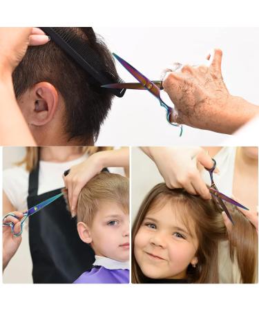 8PCS Professional Hair Cutting Scissors Kit - Stainless Steel Hairdressing & Thinning Scissors for Salon, Barbers, Men, Women, Kids & Pets - Buy Online on GoSupps.com