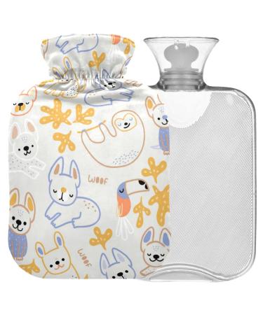 Naanle pug dog sloth heat bottle with reference warm and cold therapy Transparent hot water bottle 2l large hot hot water bottle for bed hand feet heat pain relief