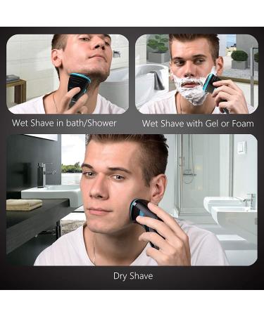 MAX-T Men Electric Razor - Rechargeable Wet & Dry Rotary Shaver for Men (Blue) - Buy Online on GoSupps.com