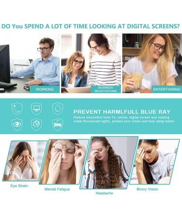 Buy Hunsquer Blue Light Glasses 8068 - 3-Pack for Men & Women | Black Toumin Pink | Anti-Glare Computer Glasses | International Shipping - Buy Online on GoSupps.com