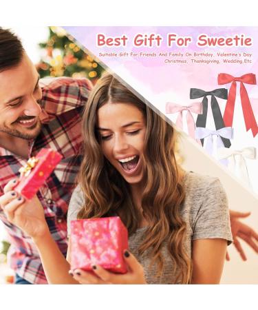 5PC Silky Satin Hair Bows Hair Clip Ribbon Ponytail Holder Accessories Black Bow Hair Clip Hair Bows for Women(Black/Red/Purple/Pink/White) - Buy Online on GoSupps.com