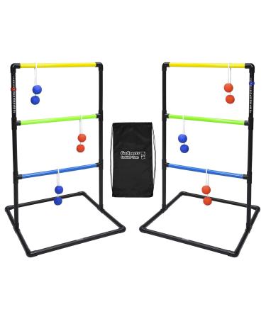 GoSports Pro Grade Ladder Toss Indoor/Outdoor Game Set with 6 Soft Rubber Bolo Balls, Travel Carrying Case Classic Ladder Toss