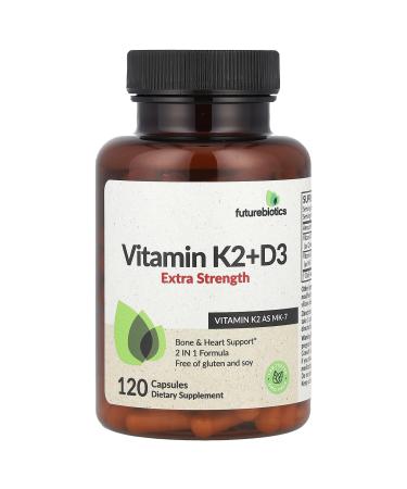 Futurebiotics Vitamin K2 + D3 Extra Strength 120 Capsules