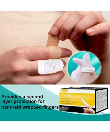 Dimora 60Pcs Cotton Finger Bandage Elastic Breathable Finger Cots for Wounds - Ideal Finger Glove for Scald Protection, Cargo Handling, Gardening, Sports & Fitness - Buy Online on GoSupps.com