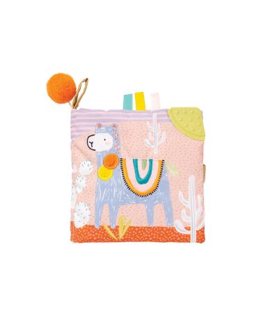 Manhattan Toy Llama Themed Soft Baby Activity Book with Squeaker  Crinkle Paper and Baby-safe Mirror Llama Soft Book