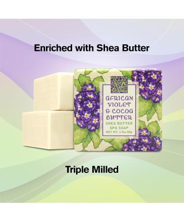 Greenwich Bay Mini Botanical Soap Bars 12 Pack 1.9 oz Each Individually Wrapped Guest Soaps for Airbnb Spa Travel Bath Travel Size Bar Soap Set African Violet - Buy Online on GoSupps.com