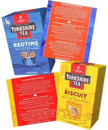 Biscuit Brew Tea Bags 40 tea bags (112g) and Bedtime Brew 40 Tea Bags (100g) Taylors of Harrogate Yorkshire bundle - Buy Online on GoSupps.com