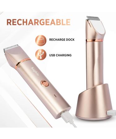 Electric Bikini Trimer Shaver for Women - 2 in 1 IPX7 Waterproof Hair Removal Kit - Rechargeable Facial and Body Hair Remover (Rose Gold) - Buy Online on GoSupps.com