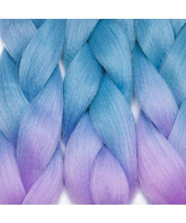 Tess Braids Extensions - Jumbo KanCalon 60cm Ombre Hair Braids (Purple/Blue/Light Purple) - 100g Bundle for Box Braids - Buy Online on GoSupps.com