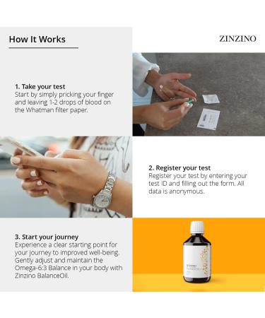 Zinzino BalanceTest - Blood Test Kit to Assess Fatty Acid Levels - Measures 11 Essential Fatty Acids Including Omega-3 6 9 - Easy Dry Blood Test - Buy Online on GoSupps.com