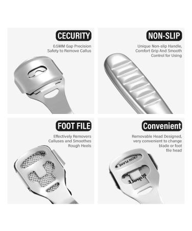 Drybely Professional Pedicure Tool Set - Stainless Steel Cornel Remover & Razor for Hard Skin & Dead Skin Care - 10 Blades for Perfect Foot Maintenance - Buy Online on GoSupps.com